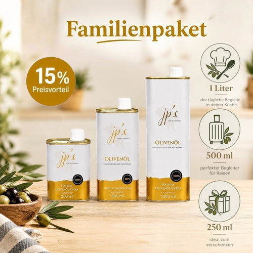 jp's Olivenöl – Familien Paket
