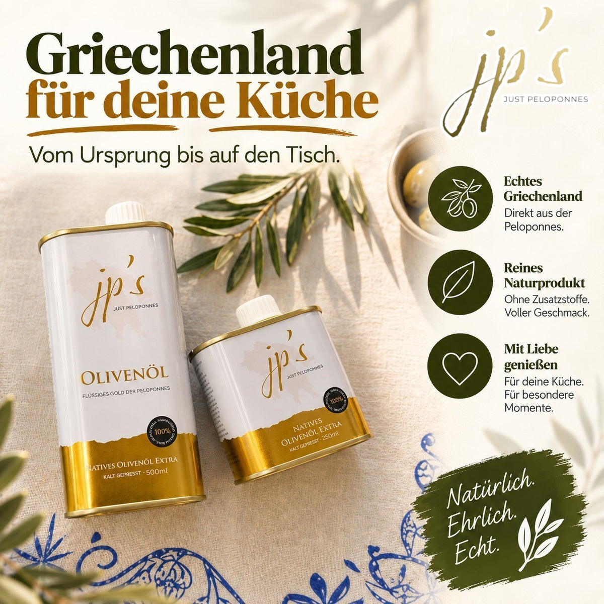 jp's Olivenöl – Familien Paket